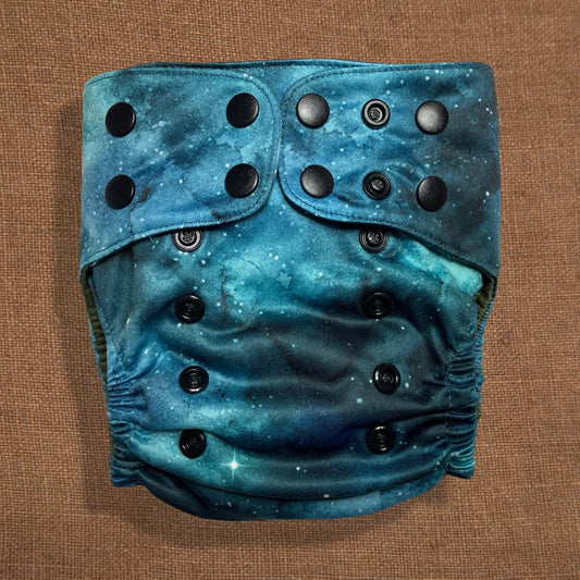 Lavish™️ Cloth Diaper (Sprout Size) - Turquoise Galaxy
